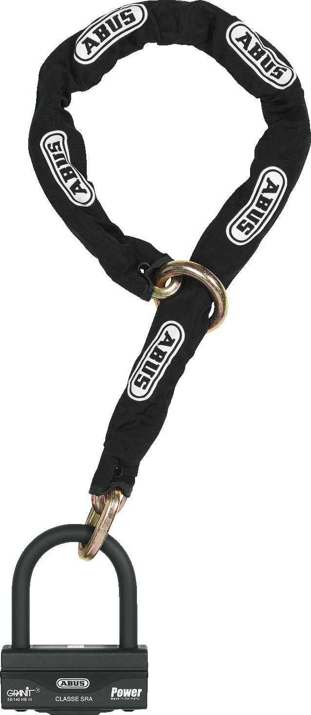 Chaîne avec fermeture Abus GRANIT™ 58/­140HBIII100 + 12KS 120 noir loop