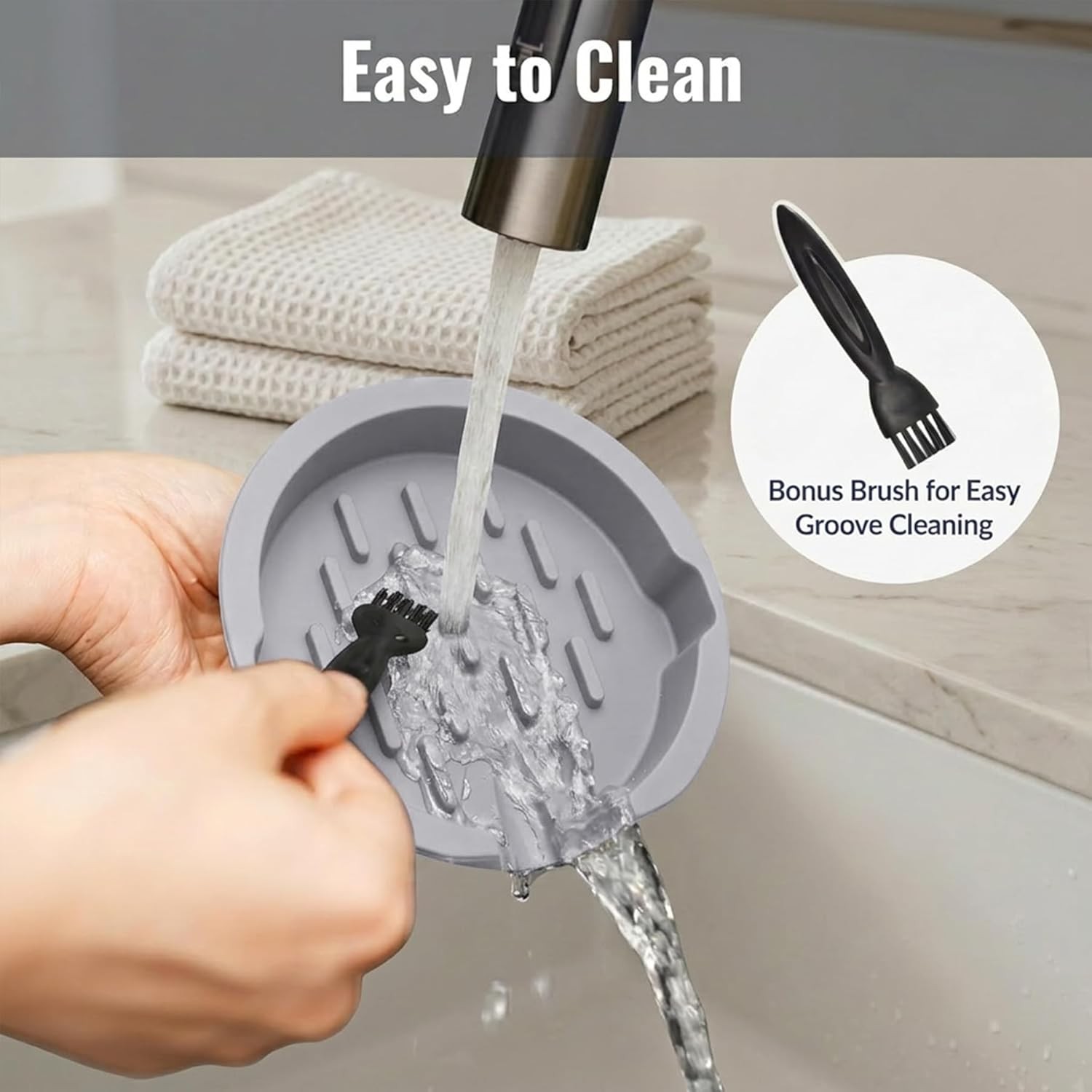 Silicone Sponge Holder Compatible W/ Scrub Daddy Self Draining Sink Organizer