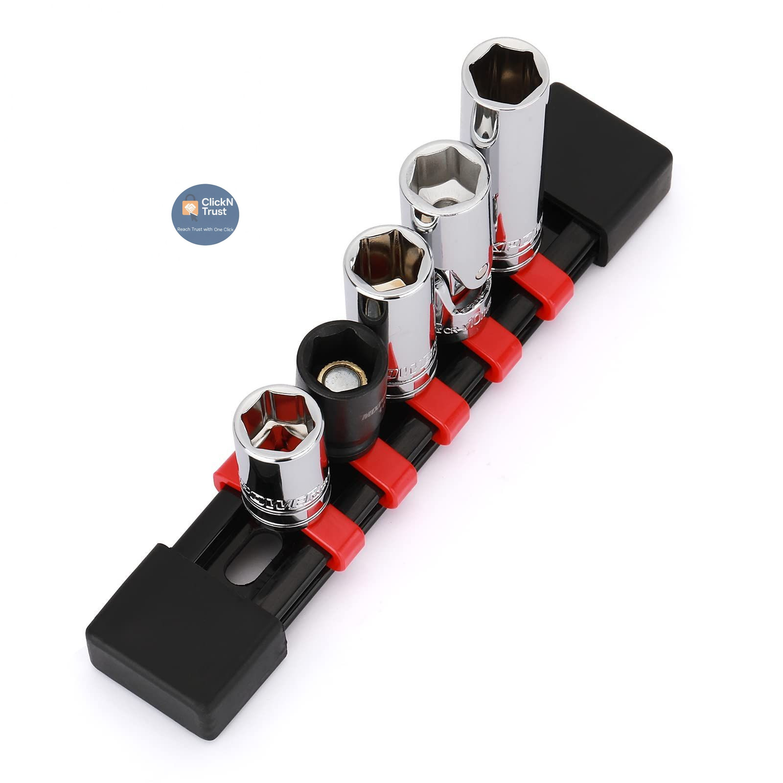 MIXPOWER 5PCS 1/4" Drive 6 Point Single Size 10mm Socket Set, 1/4"Drive