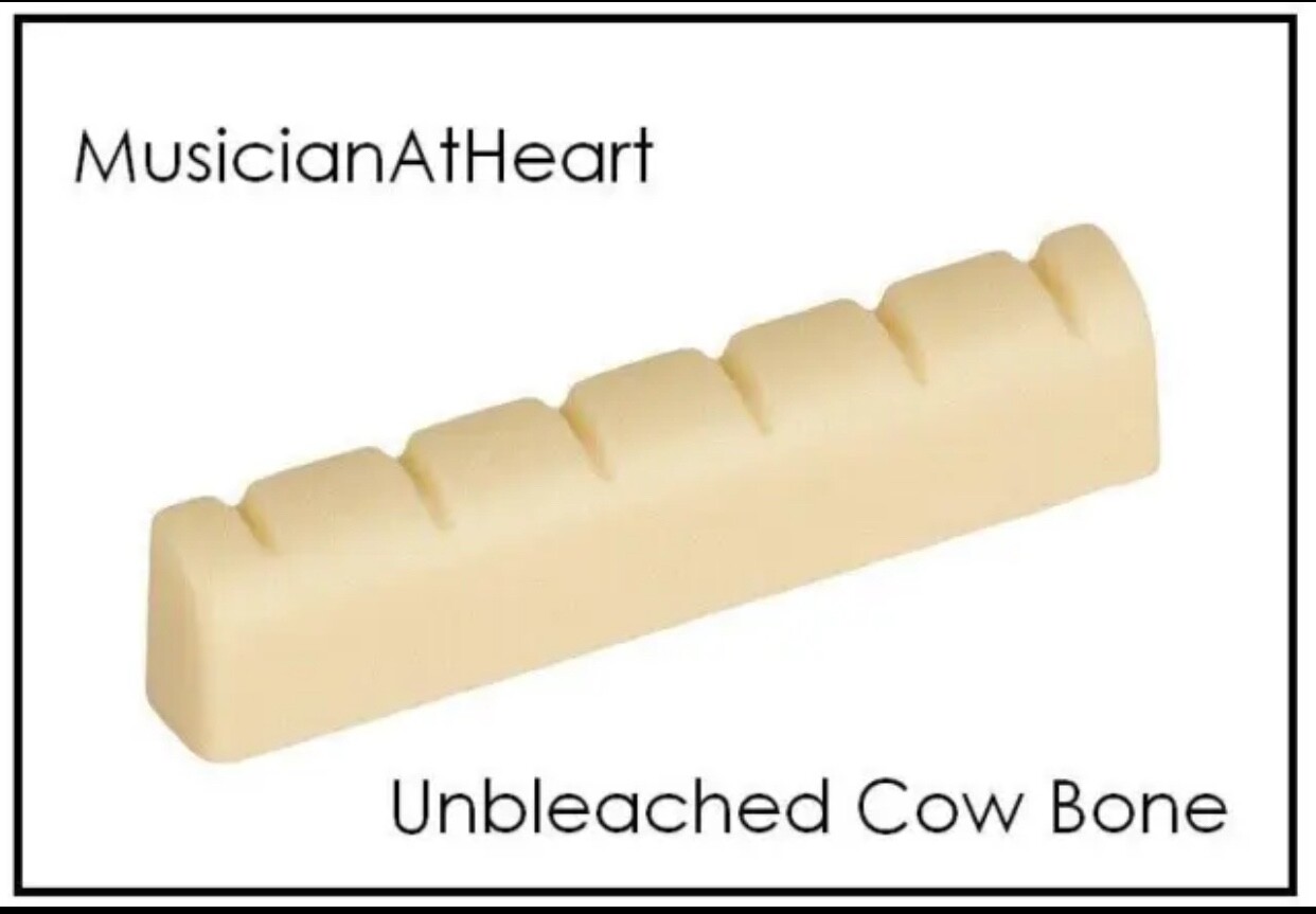 MusicianAtHeart UNBLEACHED Slotted Bone Nut made for BREEDLOVE Guitar