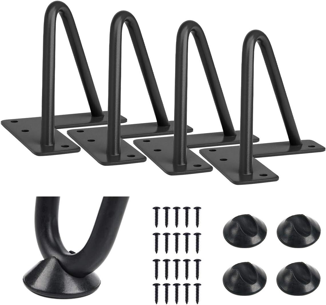 SMARTSTANDARD 4 Inch Heavy Duty Hairpin Furniture Legs, Metal Home DIY Projects