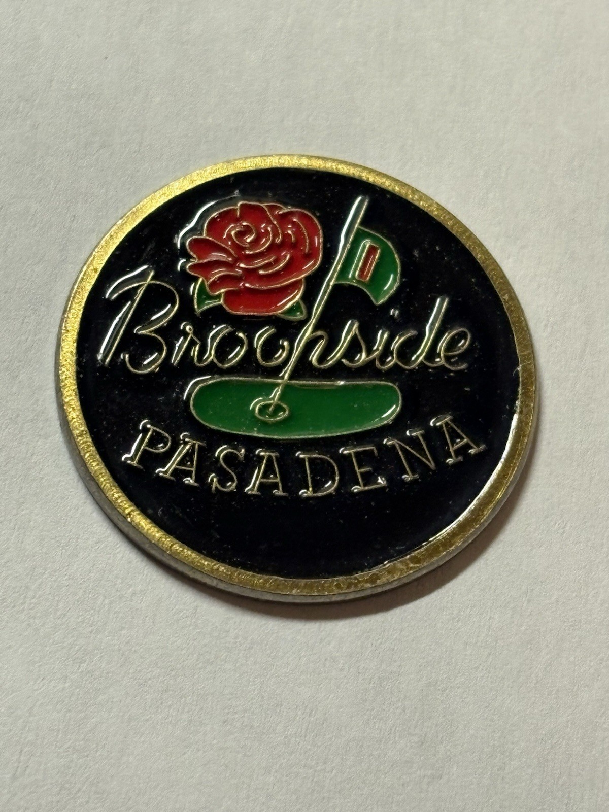 Vintage Rare Brookside Golf Club 1" Coin Style Golf Marker - Pasadena, CA