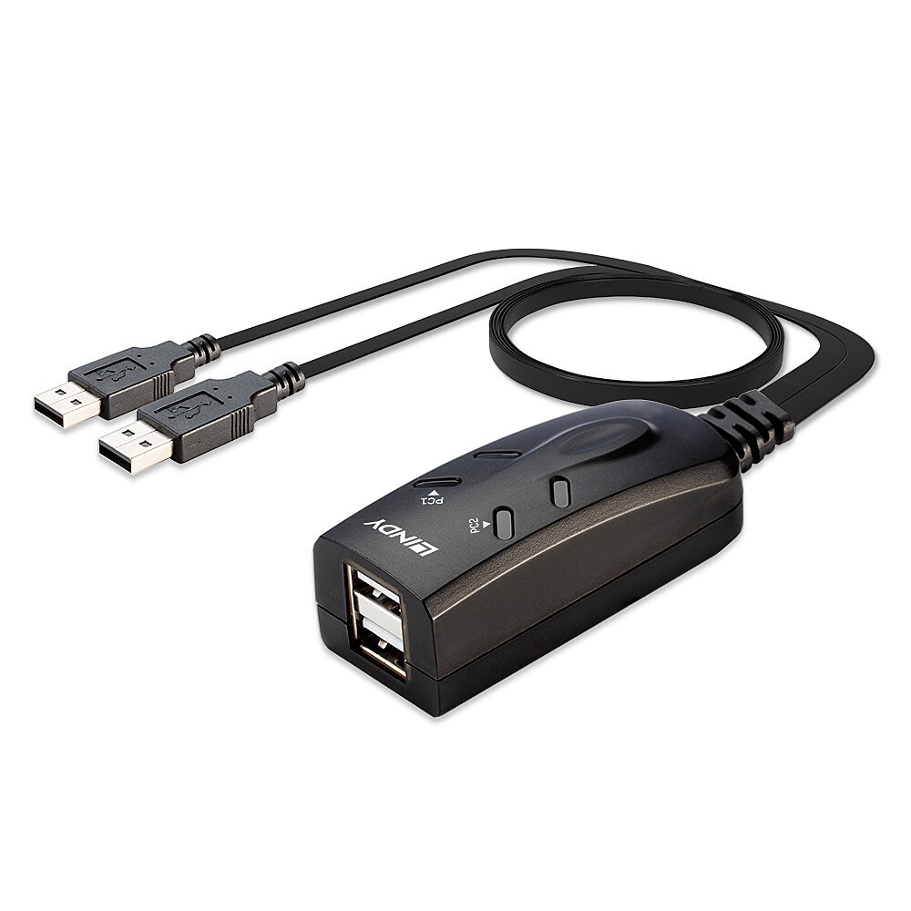 Lindy KM keyboard , Mouse Switch USB for 2 PCs