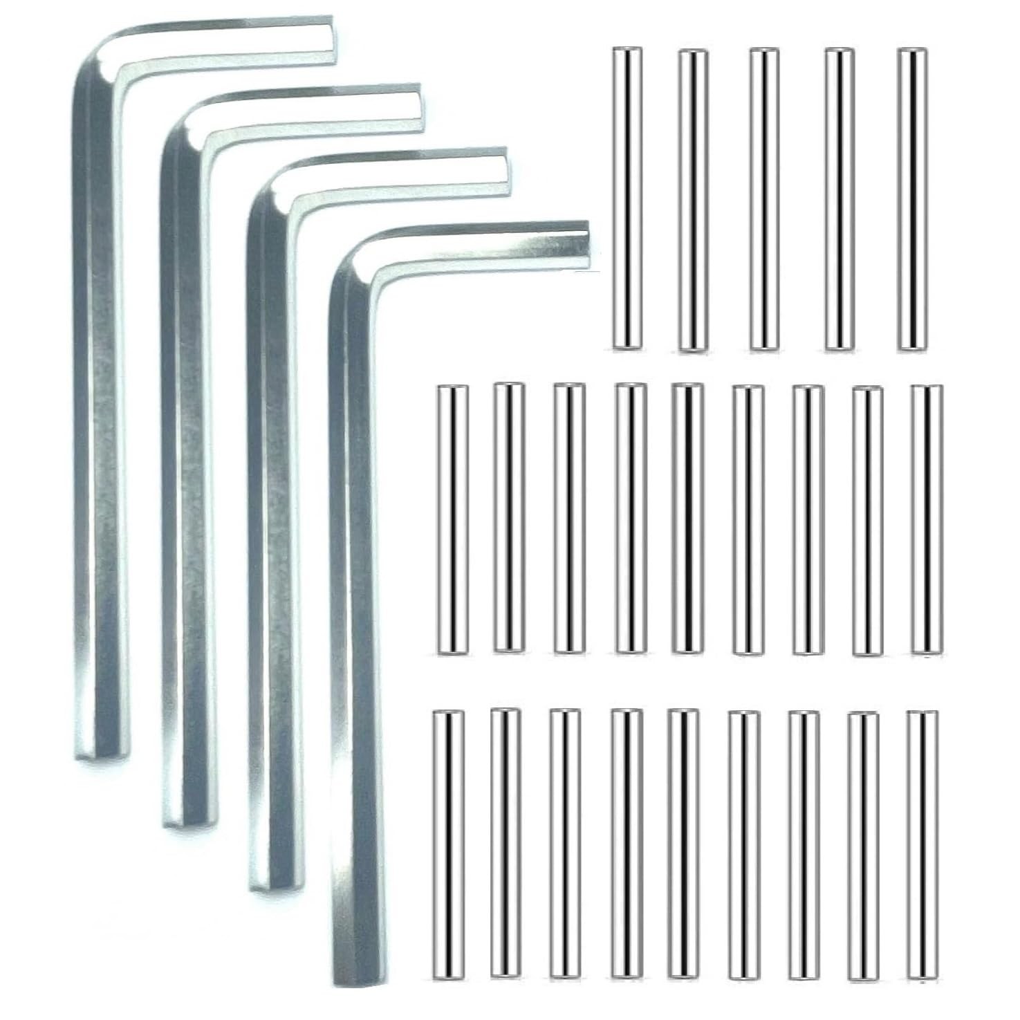 Spring Hinge Tension Pin Replacement Kit.41pcs Stainless Steel Shelf Silver