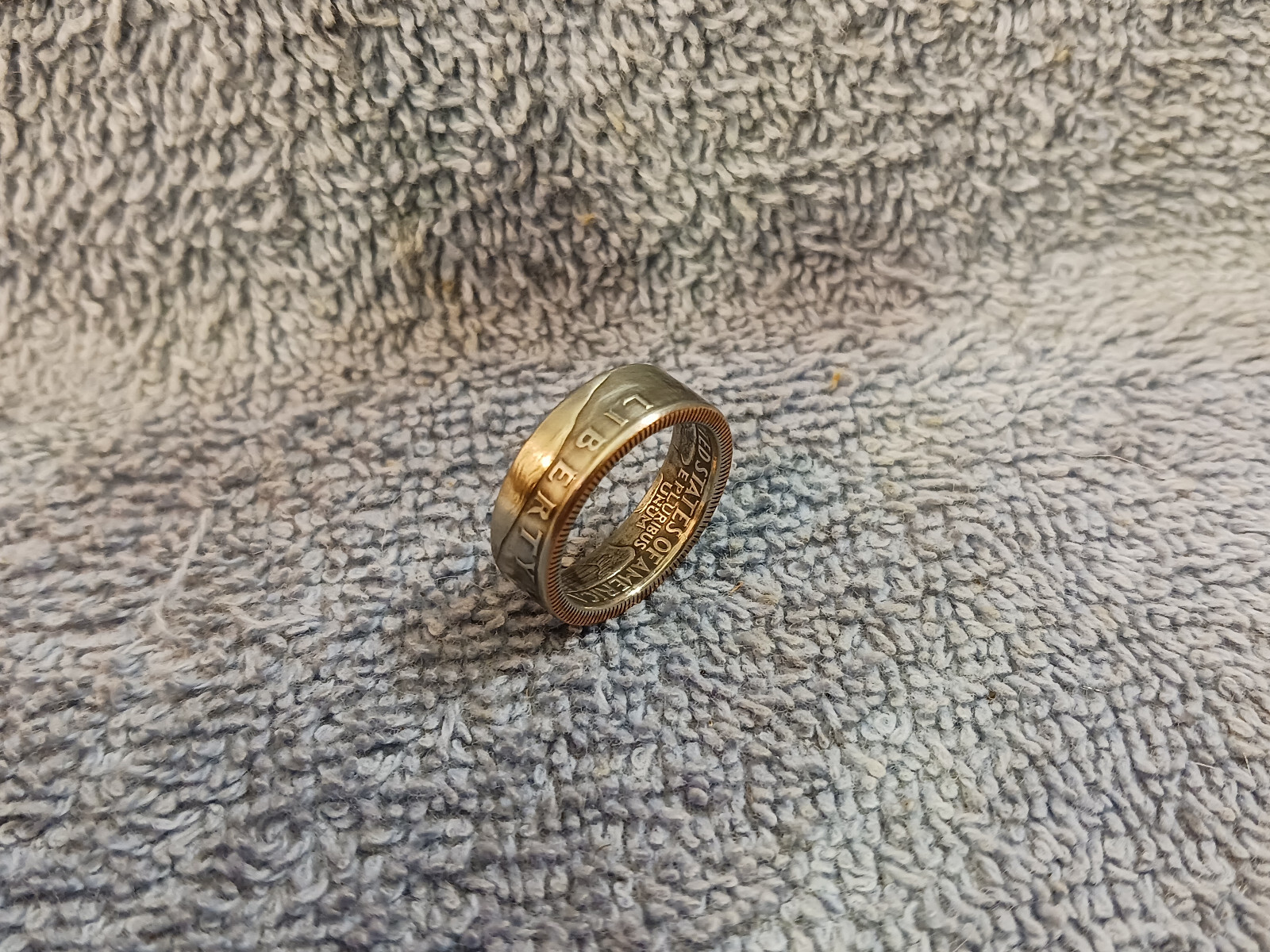 1987 Washington Quarters, coin ring, size 6