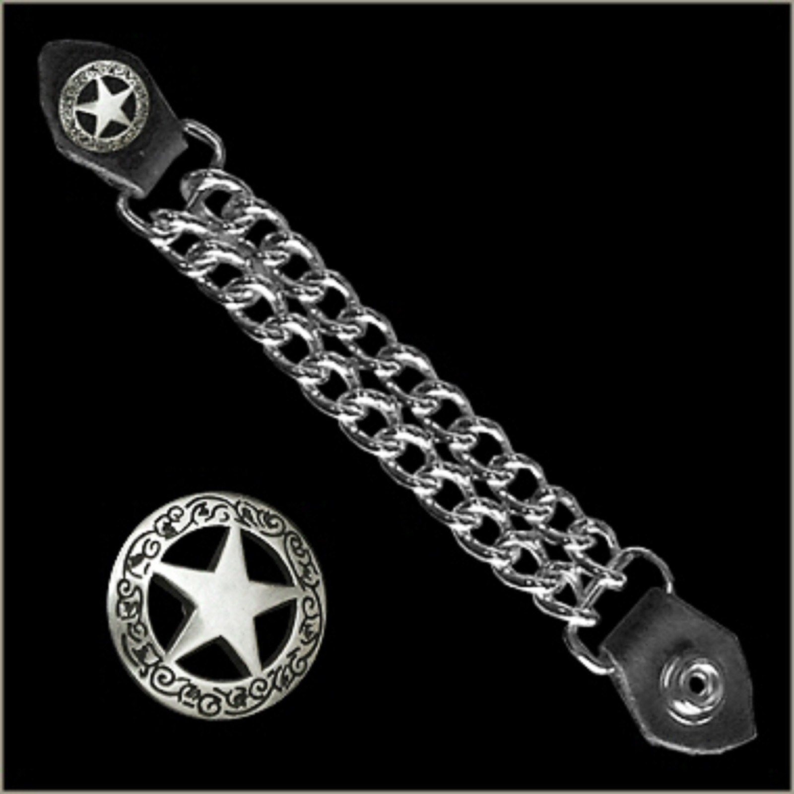 BIKER VEST EXTENDER STAR BADGE MADE IN USA! harley motorcycle chaps leathers