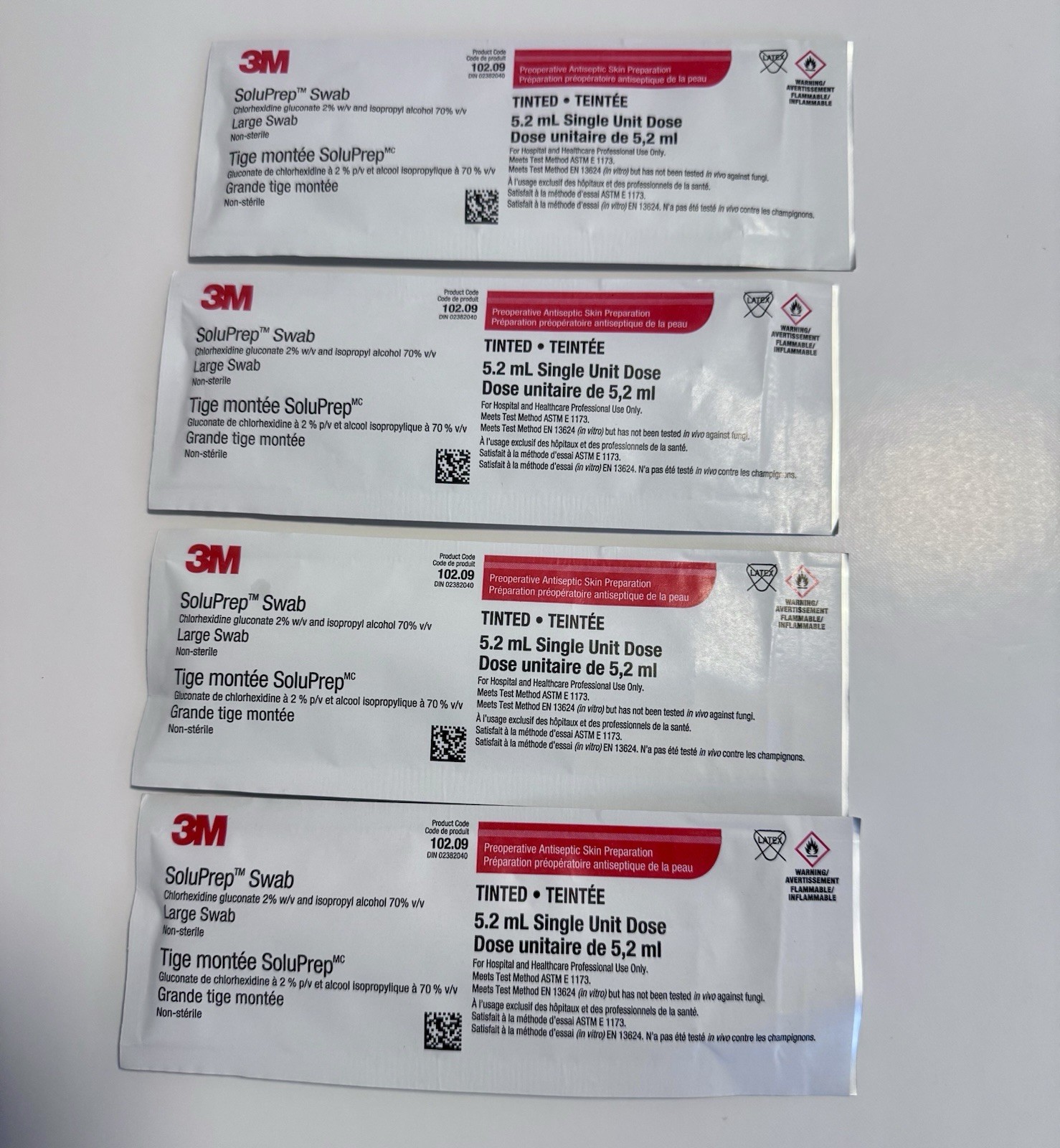 3M SoluPrep Swab Chlorhexidine Gluconate 2% w/v and Isopropyl 70%  Bundle of 4