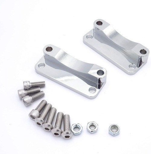 Compatible with Touring FLHT FLHR 2003-2013 Chrome Front Fender Relocator Kit