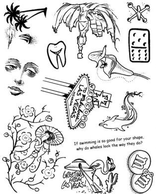 Unmounted Rubber Stamp Plate, Unmounted/Uncut Pink Rubber Stamps