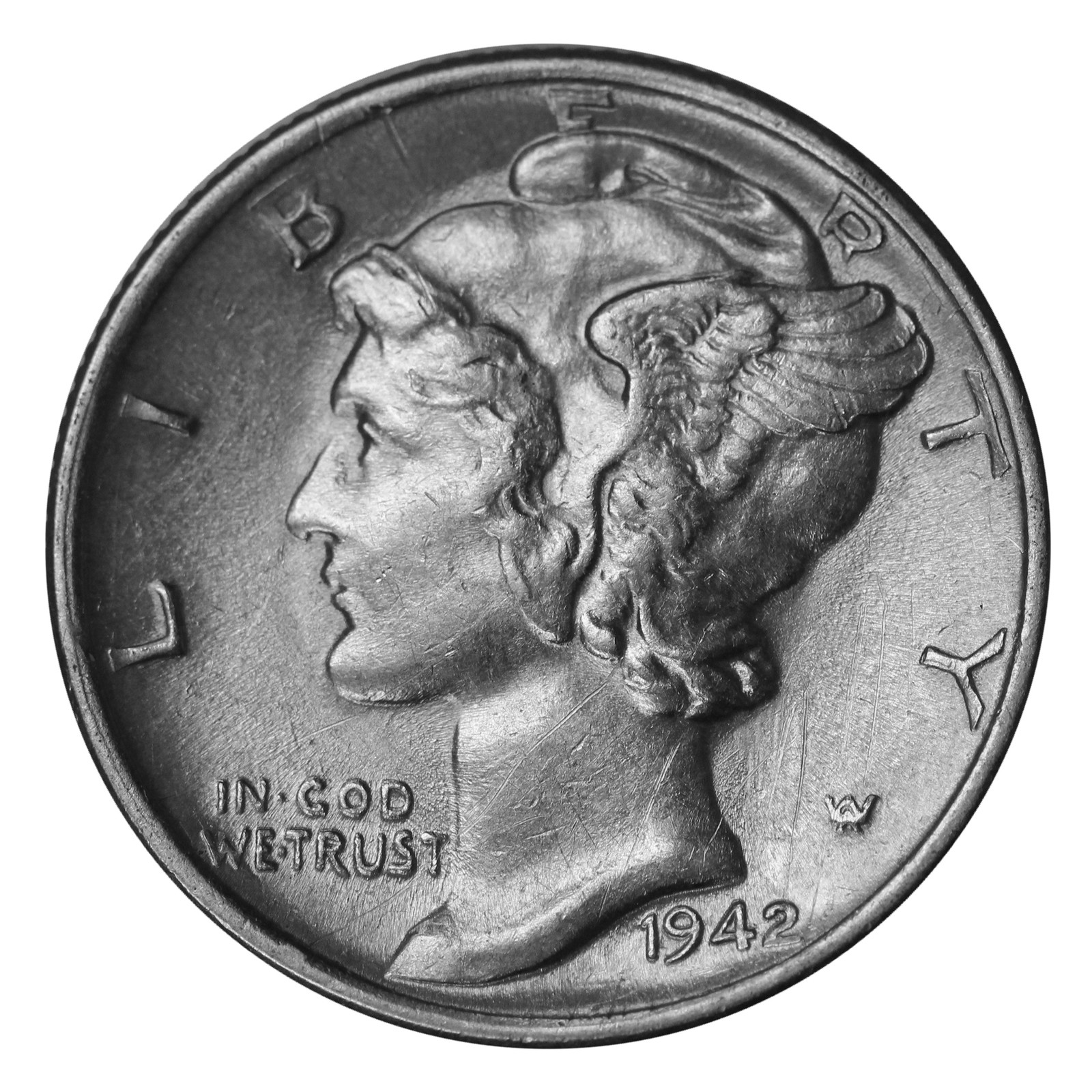 1942 -P Mecury Dime 10c 90% Silver US Coin *** Choice AU  (SP)