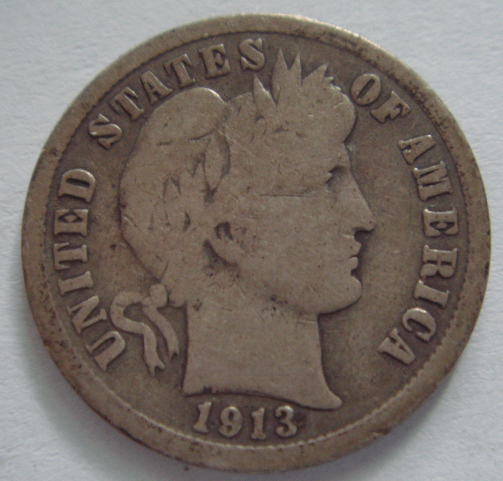 1913 S U.S. Barber Dime