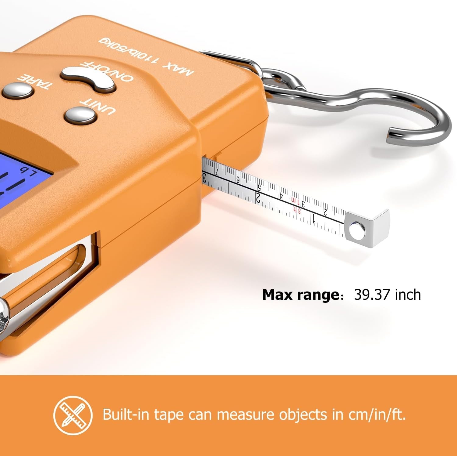 Accurate 110lb Fish Scale with LCD Display & Auto Shut-Off – Includes Batteries