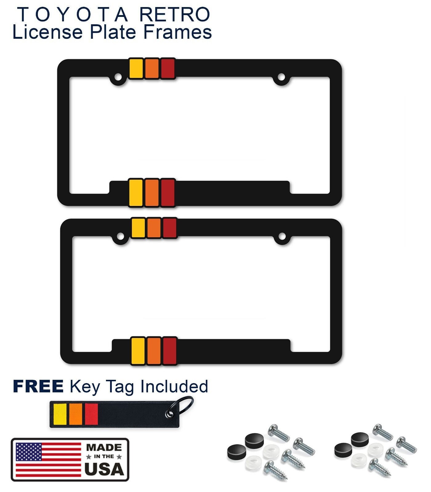 Toyota Retro Style License Plate Frame TRD Off-road Tacoma FJ Cruiser 4x4