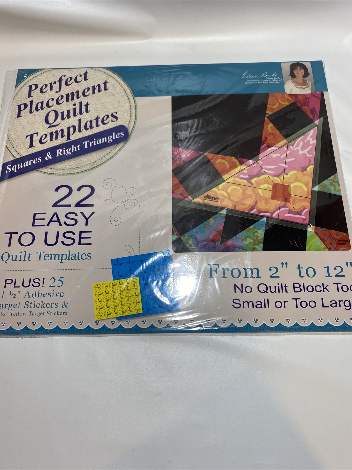DIME Machine Embroidery Perfect Placement Quilt Templates 22 Squares & Triangles