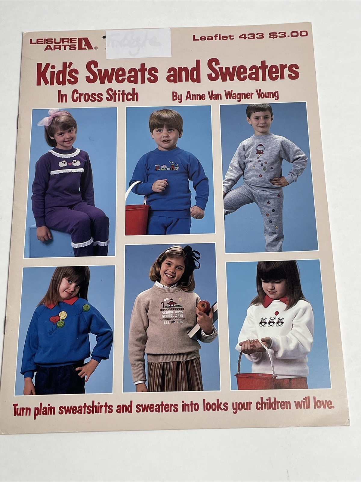 Leisure Arts Kids Sweats & Sweaters leaflet 433 Cross Stitch Pattern