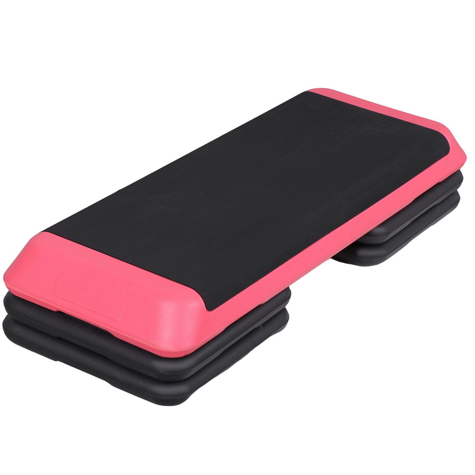 43'' Aerobic Step Platform Exercise Adjustable Workout Stepper with 4 Riser Pink