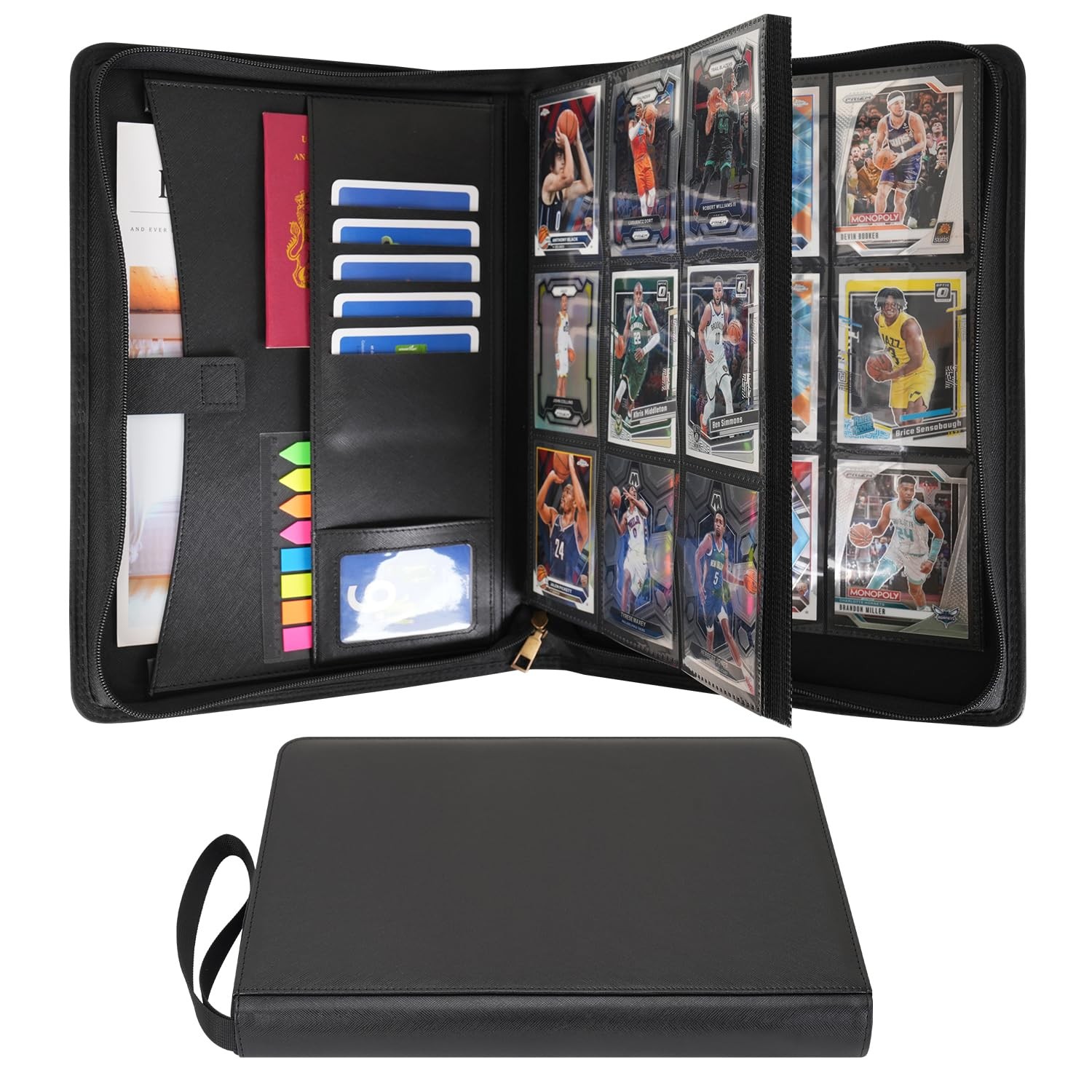 Wonderpool Trading Card Album A4 Binder 9-Pocket with Zipper for 540 Card, Le...