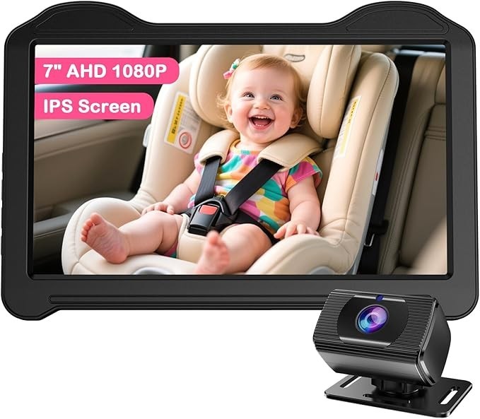 Tomoia 7-Inch Car Baby Camera: 1080P HD Rear Facing, Seat Camera for Backseat