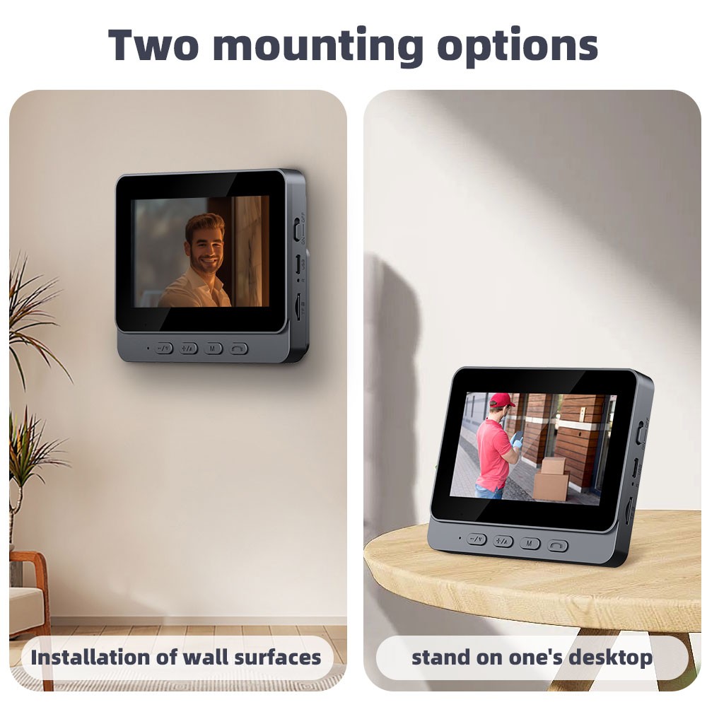 Wireless Video Doorbell Intercom System 1080P HD Camera w/ 4.3" IPS Screen