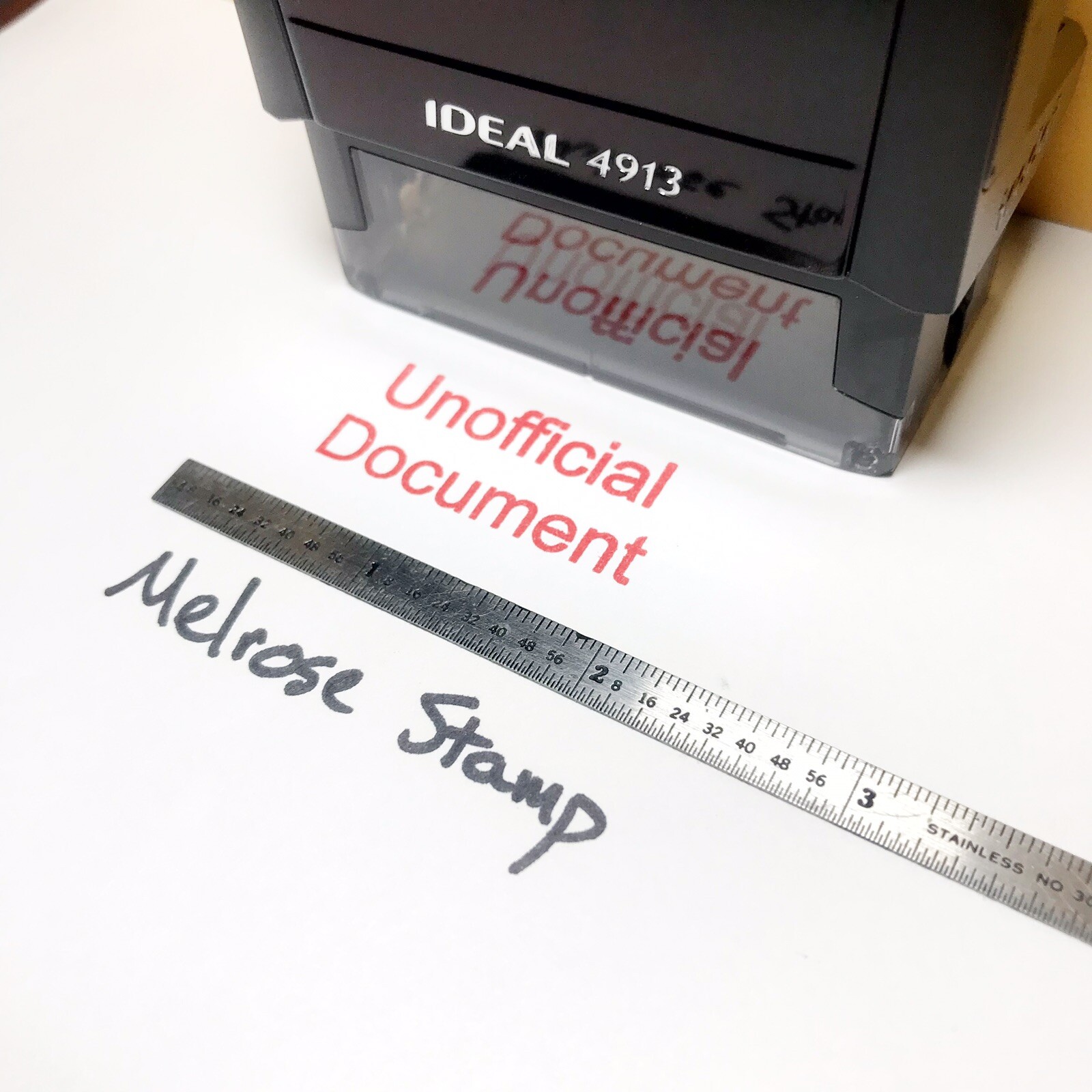 Unofficial Document Rubber Stamp Red Ink Self Inking Ideal 4913