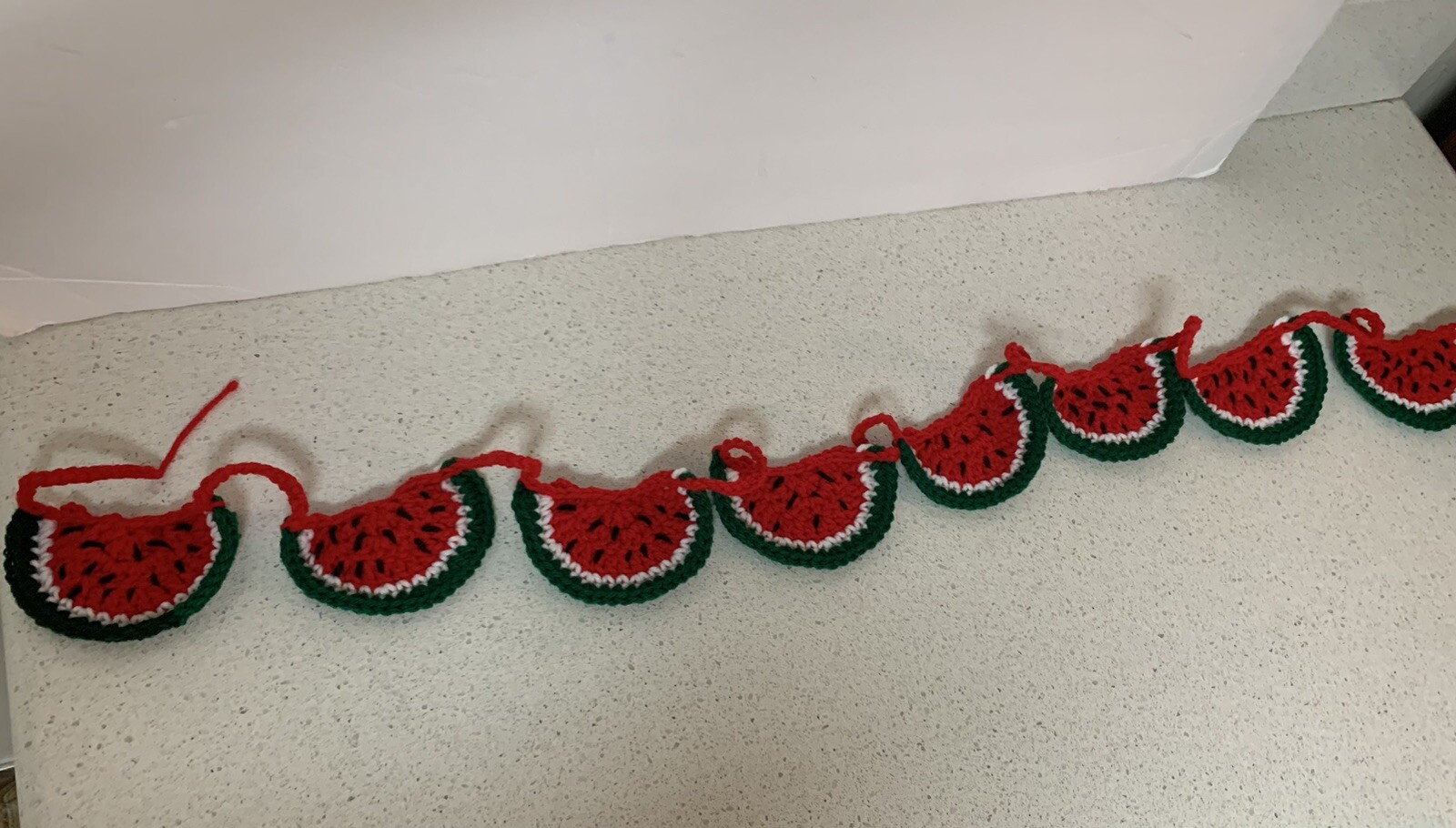 Watermelon Garland New about 48" Long Eight Watermelons Handmade Crochet