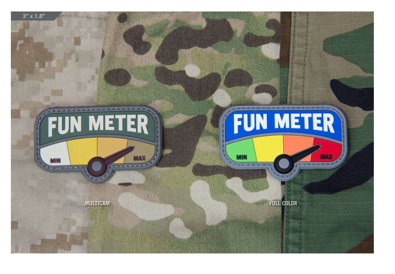 Milspec Monkey MSM Morale Patch - PVC - Fun Meter 3" x 1.8'' - All Colors - NEW