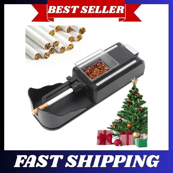 Electric Automatic Cigarette Rolling Machine Portable Tobacco Injector Black