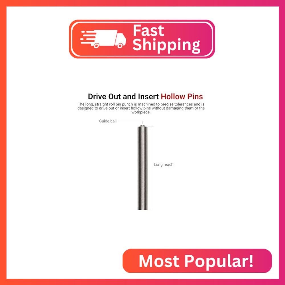 TEKTON 5/64 Inch Roll Pin Punch | 66062 | Made in USA