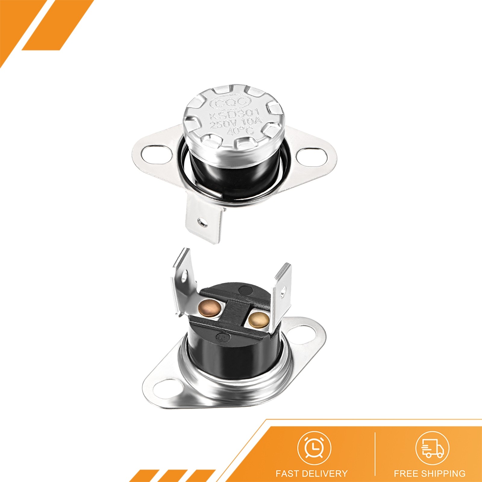 2 x Temperature Control Switches Thermostat KSD301 40°C 10A Normally Open