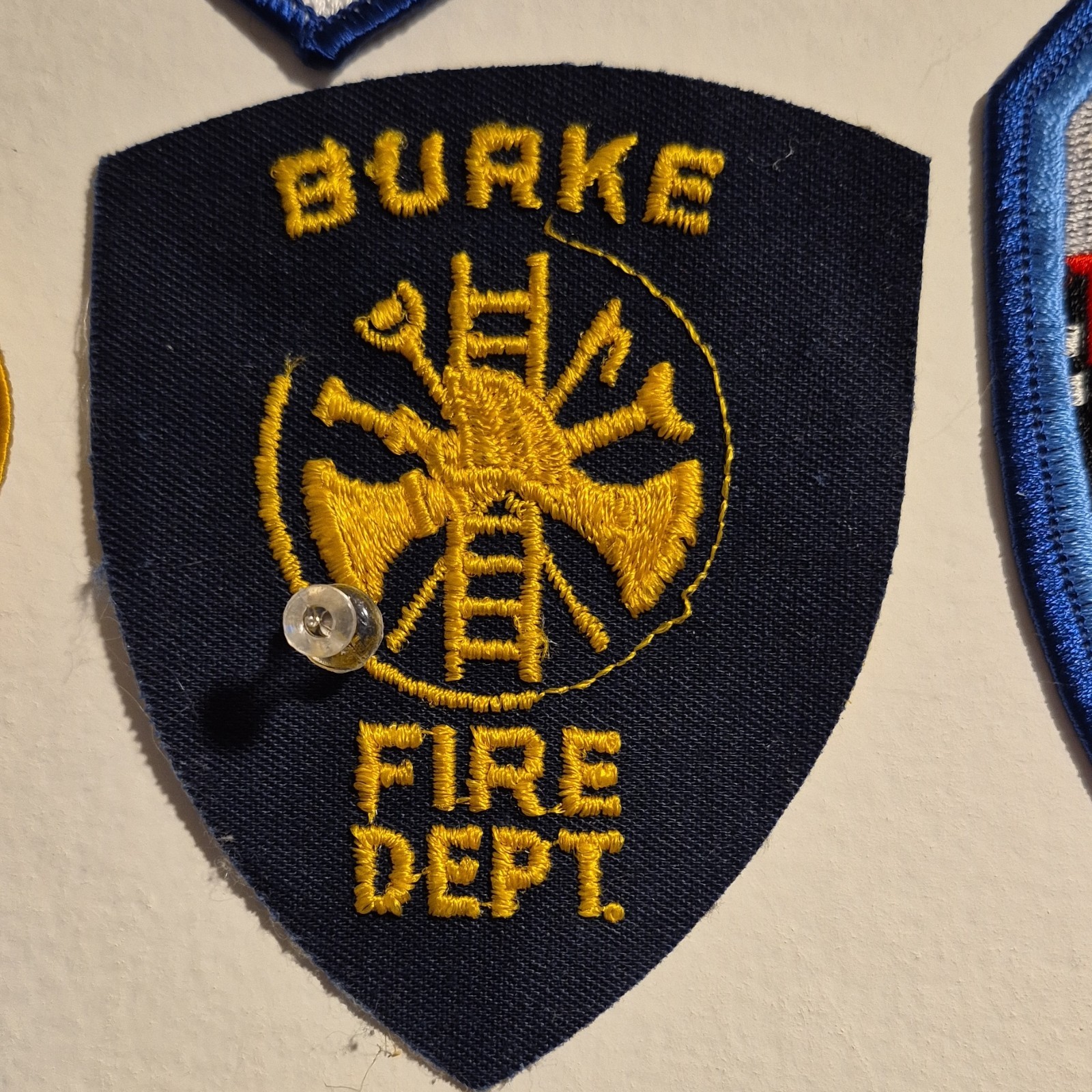 Burke Fire Dept Patch Yellow Embroidery Firefighting & Rescue United States