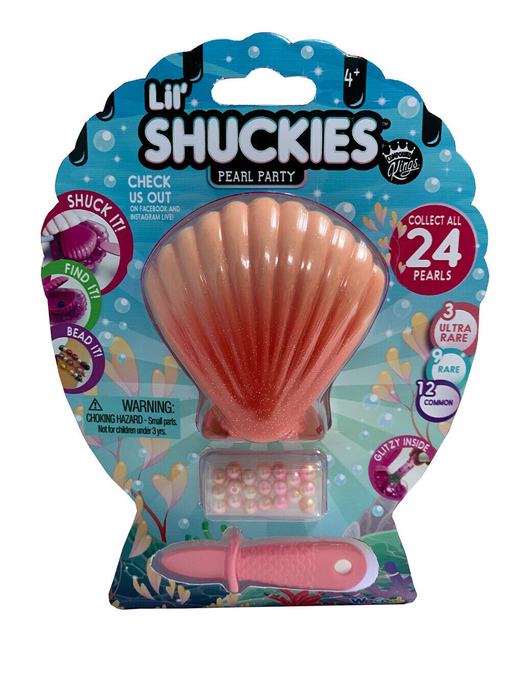 Lil Shuckies Pearl Party - Glitzy Slime (Coral)