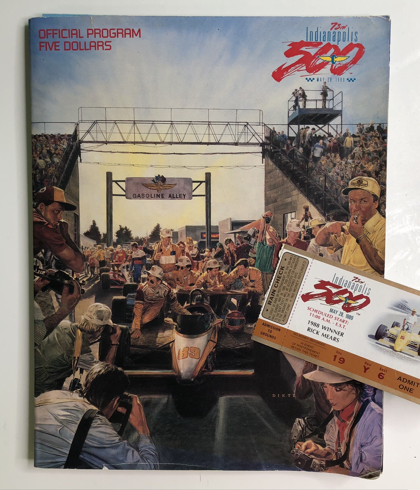 1989 73rd Annual Indianapolis 500 Official Program And Ticket
