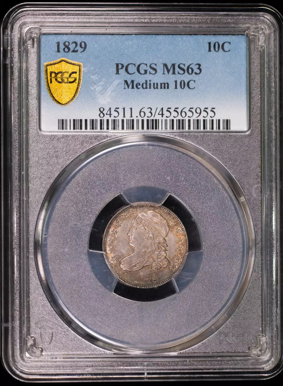 1829 P Capped Bust Dimes PCGS MS-63 Medium 10C