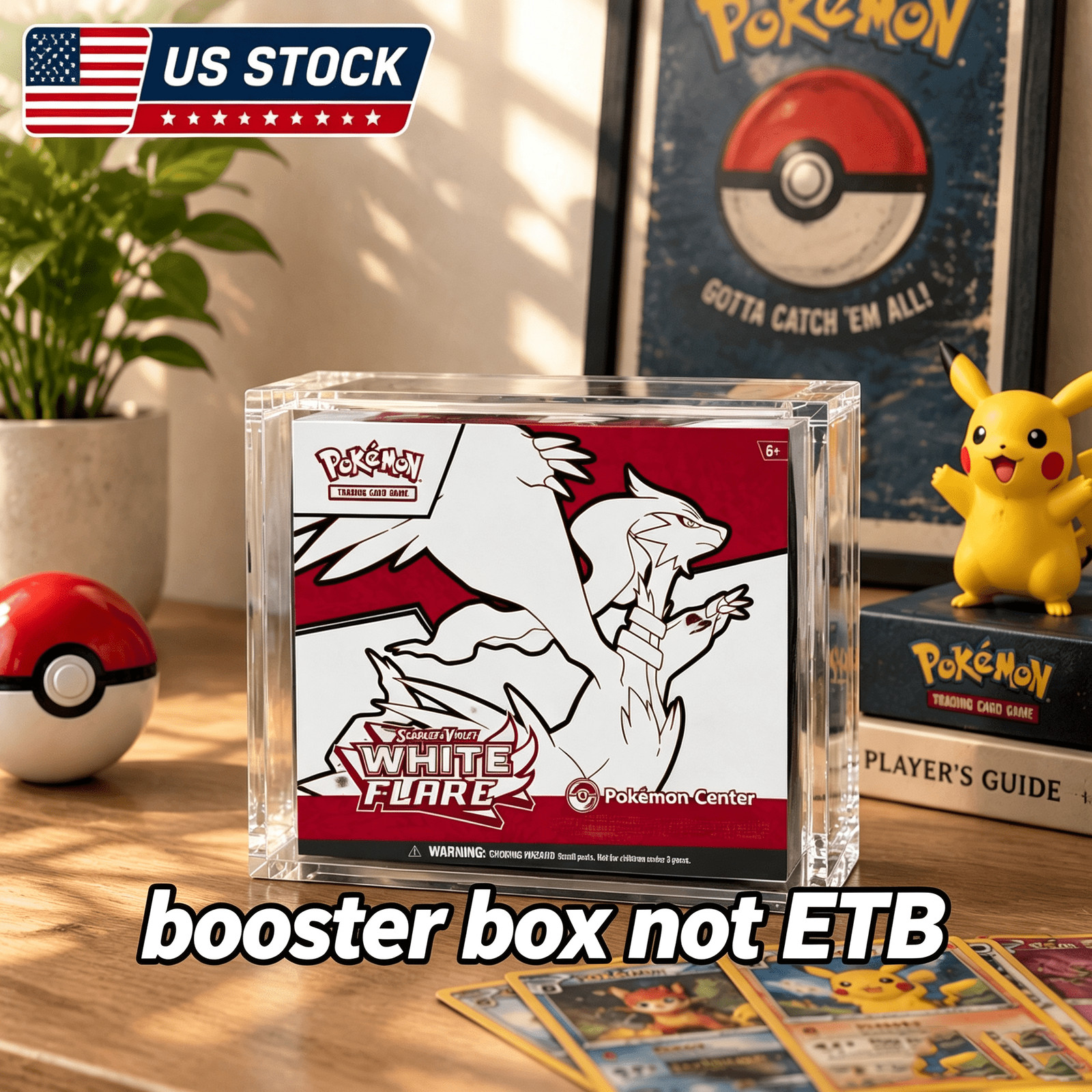 1PACK Pokémon Booster Box Acrylic Display Case Magnetic UV Protector us