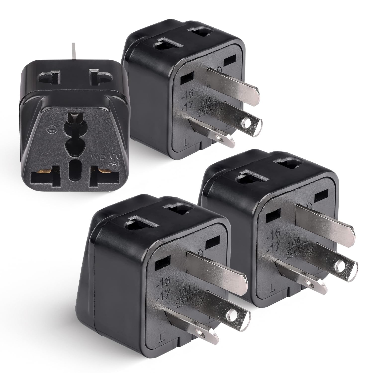 OREI Australia, New Zealand, China Power Plug Adapter – 2-in-1 AU Black