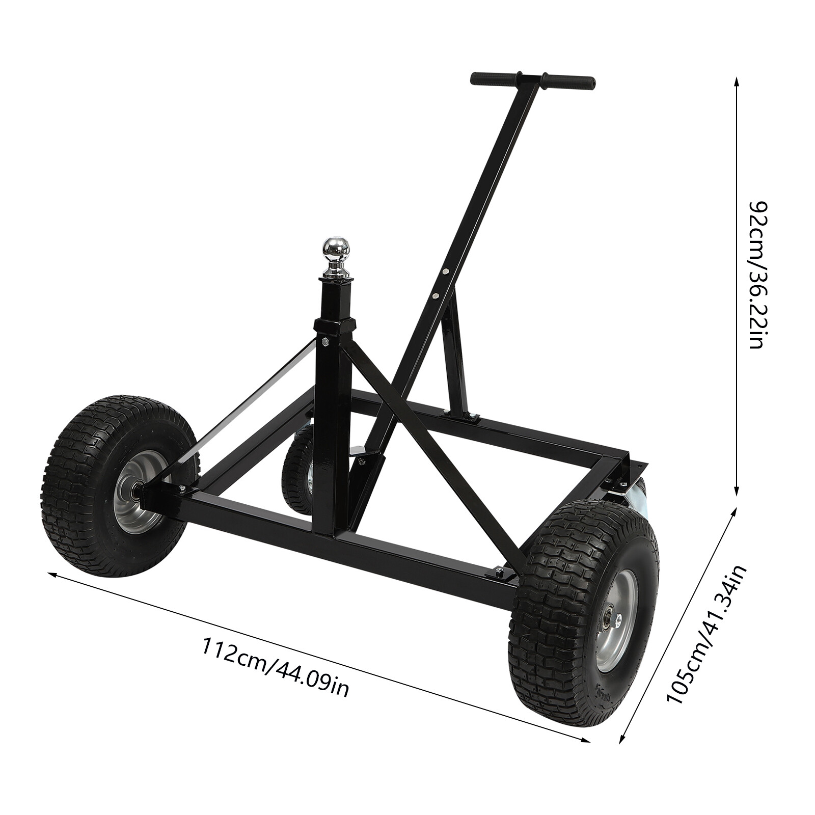 1500lbs Adjustable Dolly Trailer Dolly Trailer Mover Floor Standing w/ 4 Casters