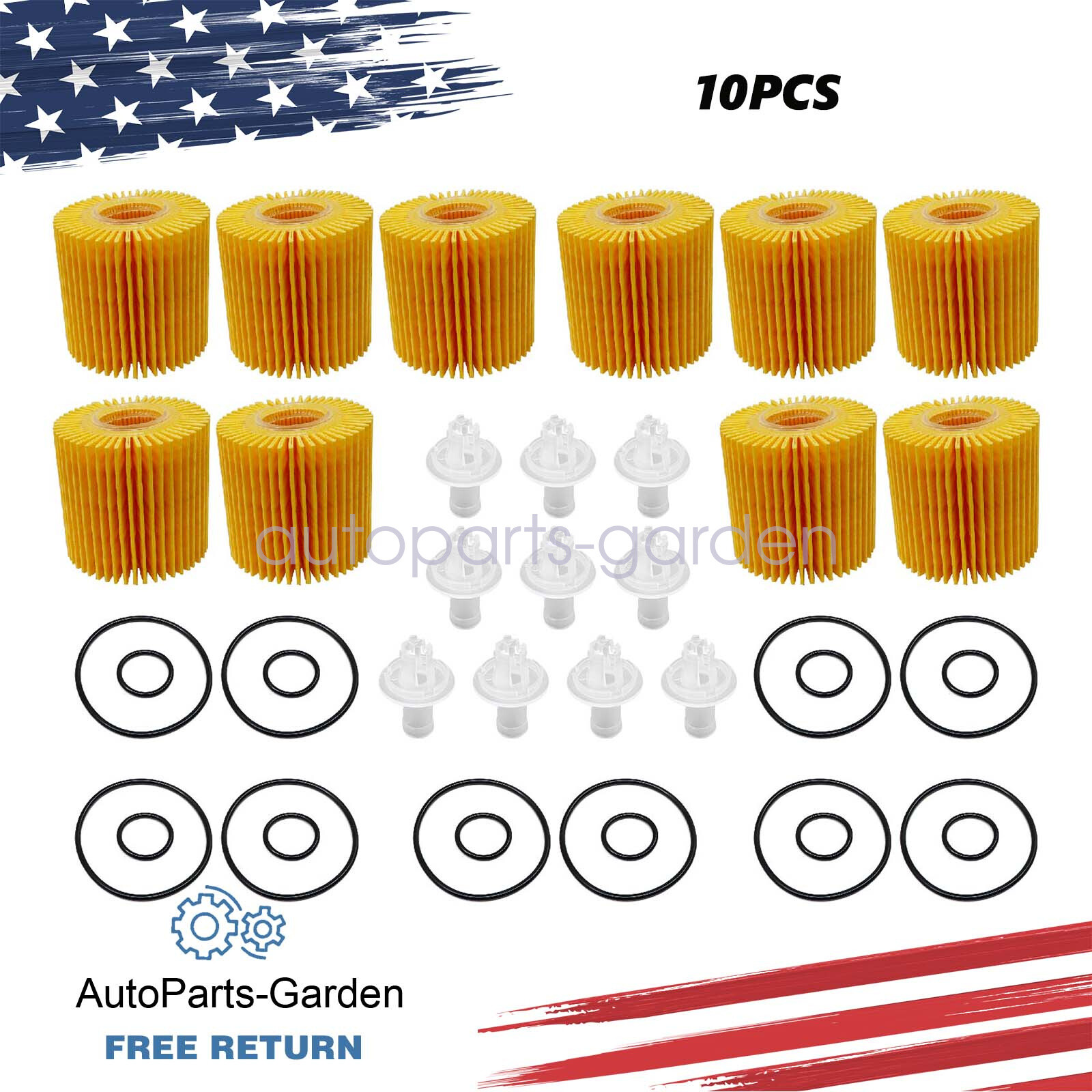 10Pack Engine Oil Filter For Toyota Avalon Camry Highlander RAV4 Tacoma Sienna