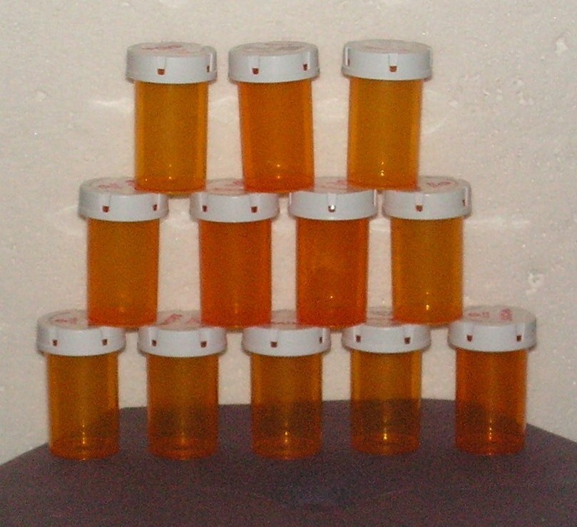 Lots of 12 Empty Amber Prescription Rx Pill Bottles in 20d from CVS
