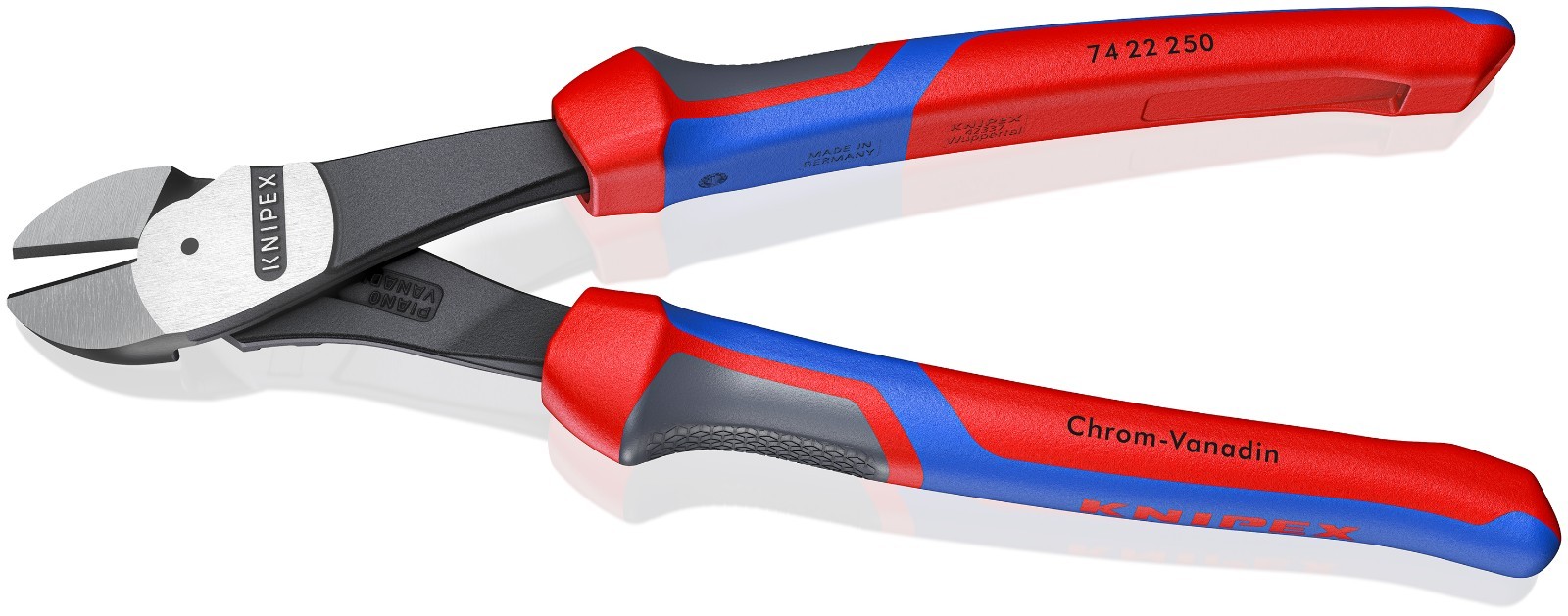 KNIPEX 74 22 250 SBA 10" High Leverage 12° Angled Diagonal Cutters