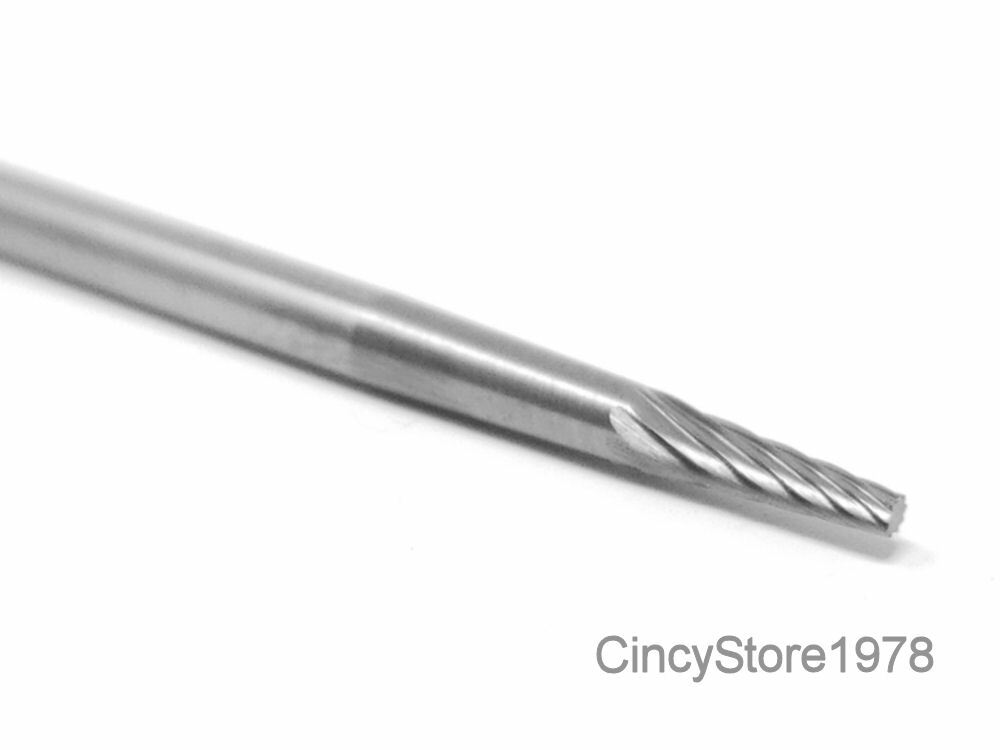SM43S Cone SOLID Carbide Burr Bur Cutting Tool Bit 1/8" for Die Grinder