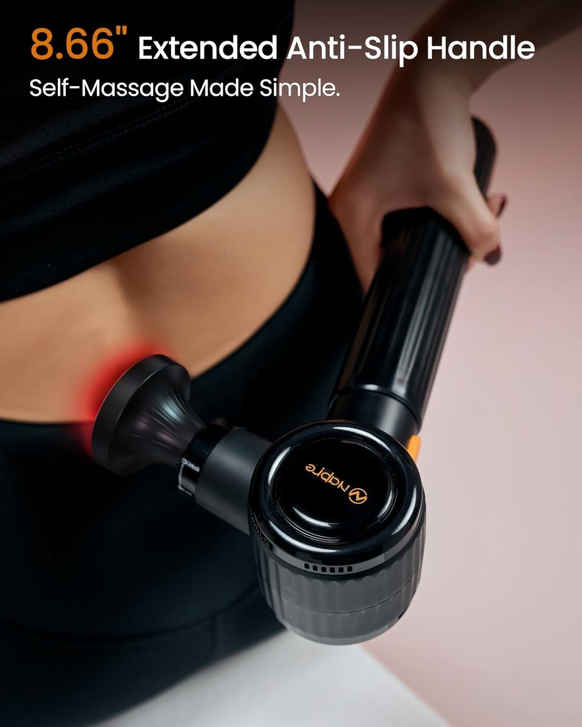 NAPRE Massage Gun with Extension Handle and 3 Adjustable Angles