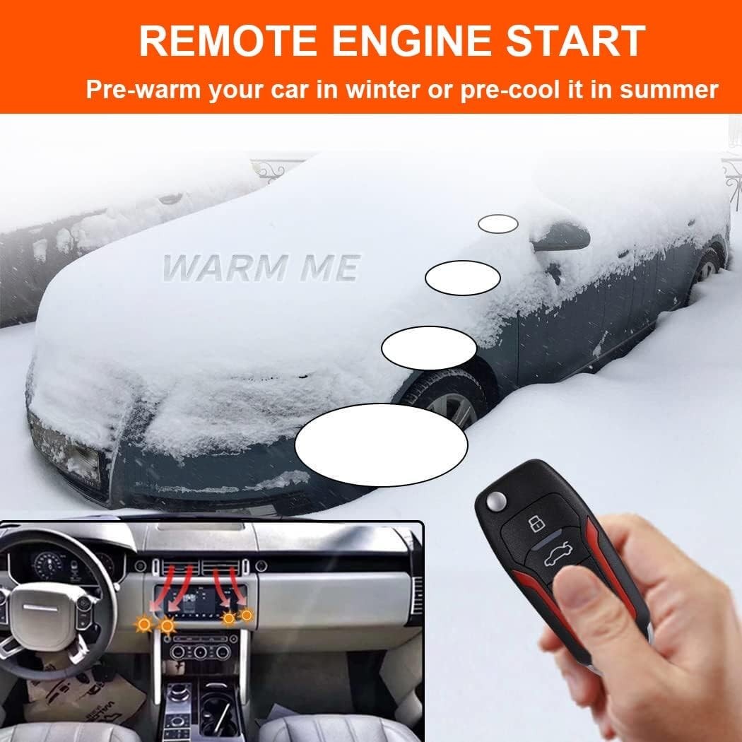 Keyless Entry Security Alarm System with Remote Engine Start - Universal Fit