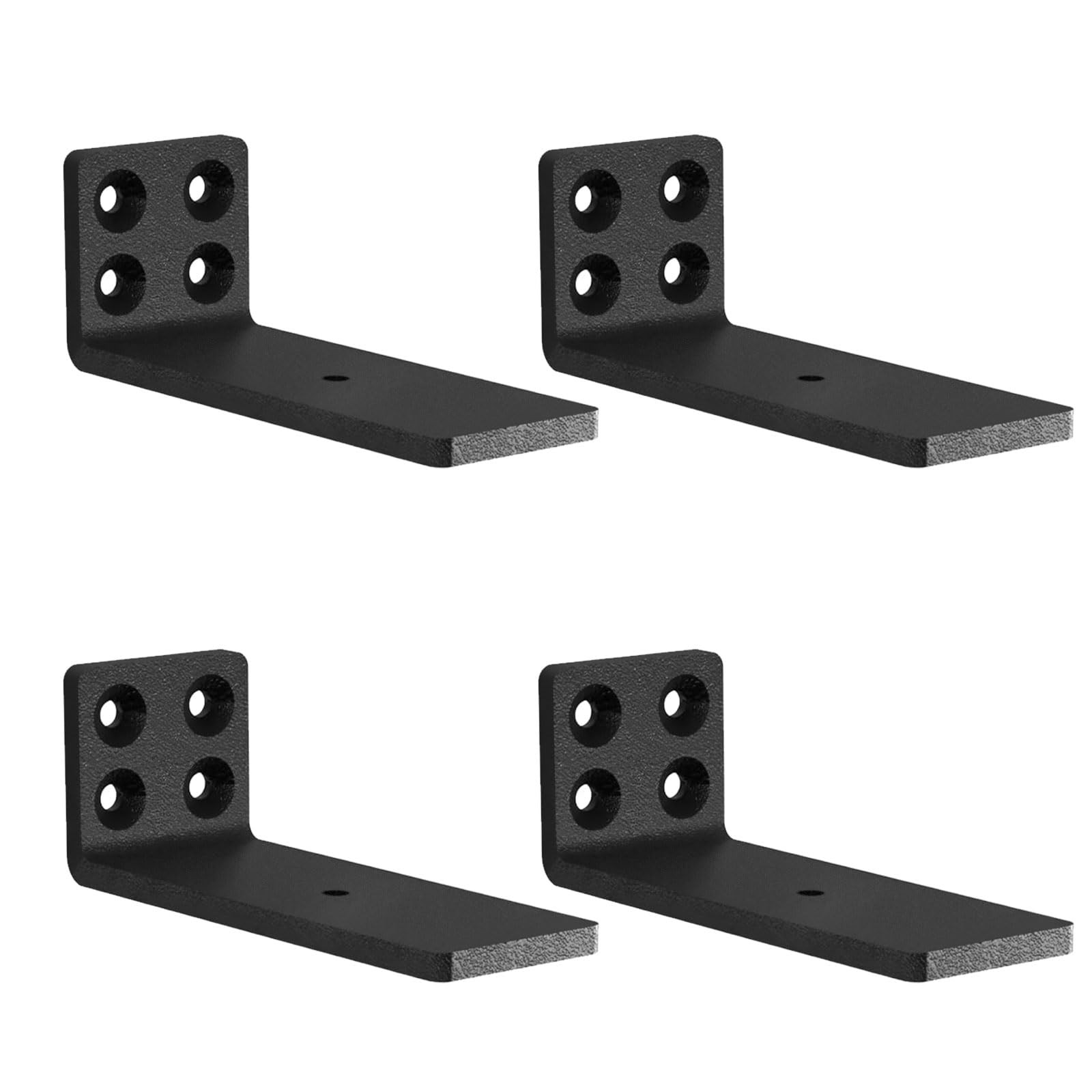 4 Pack Floating Shelf Bracket Heavy Duty, Hidden Shelf Brackets 5mm Thick L B...