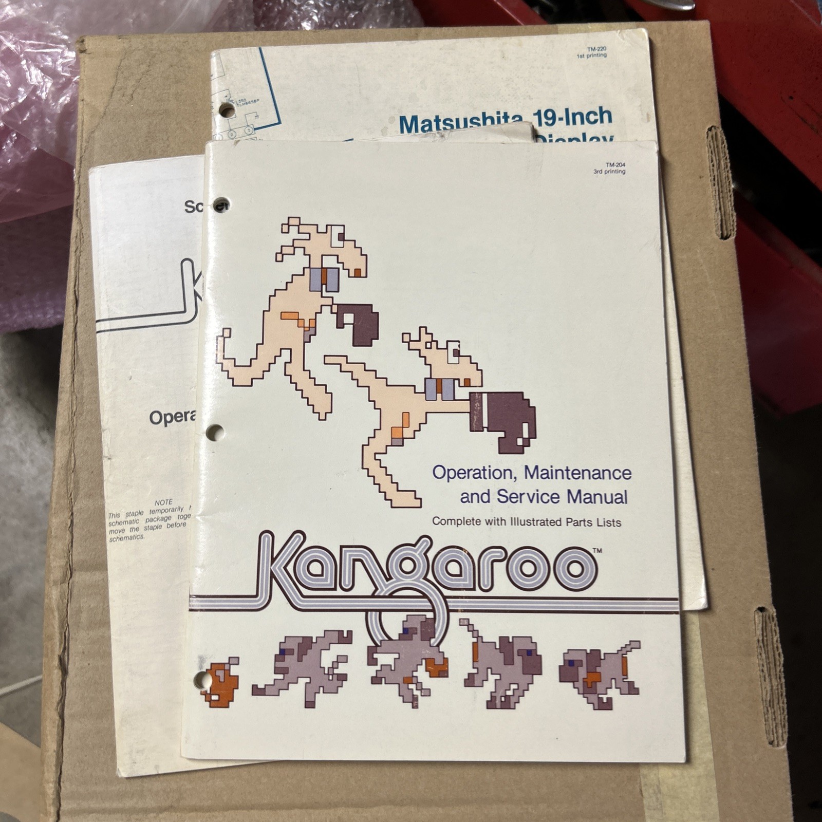 Original Kangaroo Set Atari manual  ARCADE Video GAME  owners manual