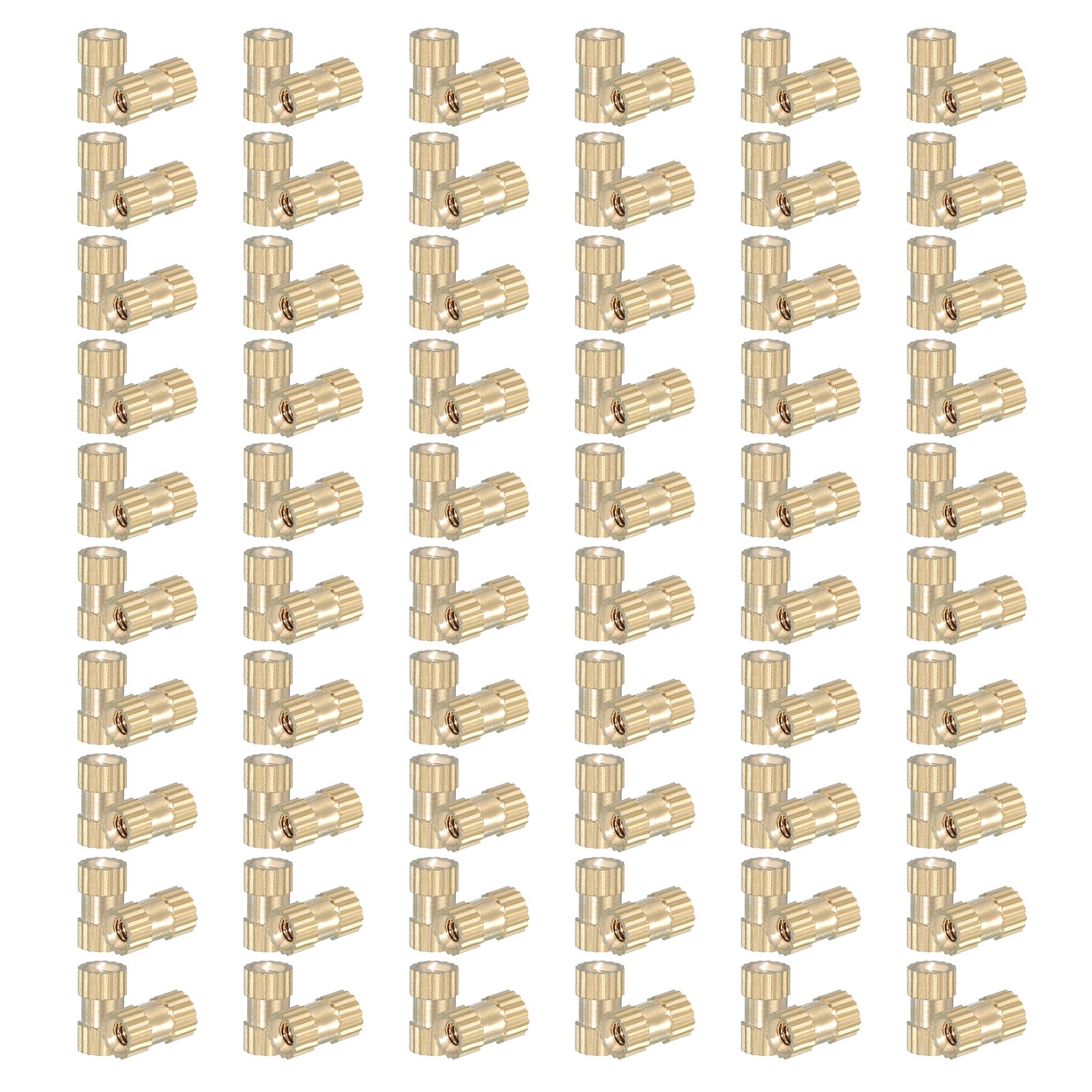 120 Pcs Threaded Heat Set Inserts M2x6x3.5mm Brass Knurled Insert Tip Nut