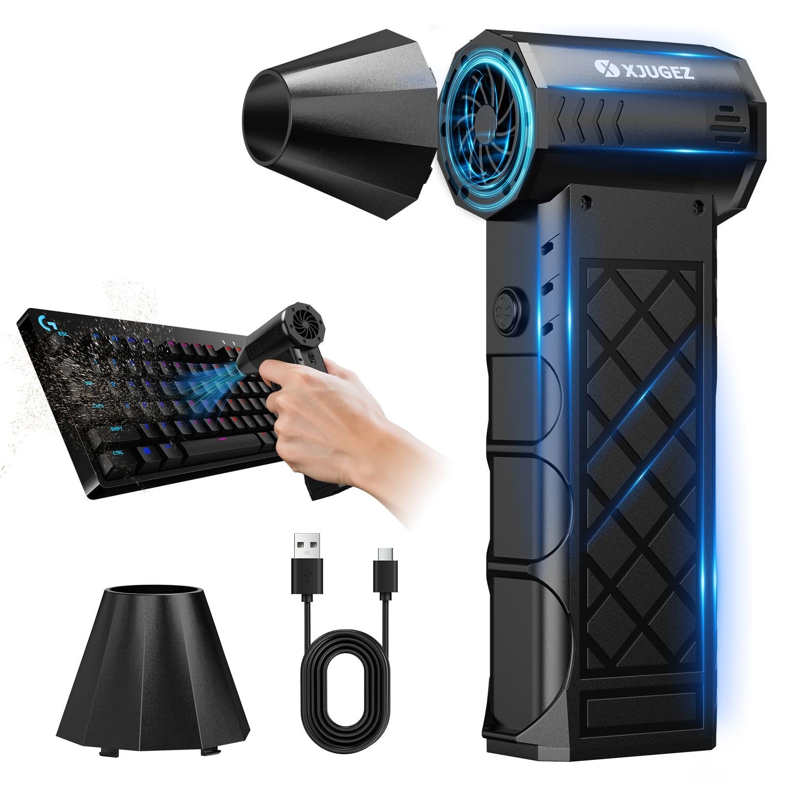 ULTRA-LIGHT MINI PORTABLE DIAMOND DESIGN 4-GEARS 130000RPM COMPRESSED AIR DUSTER