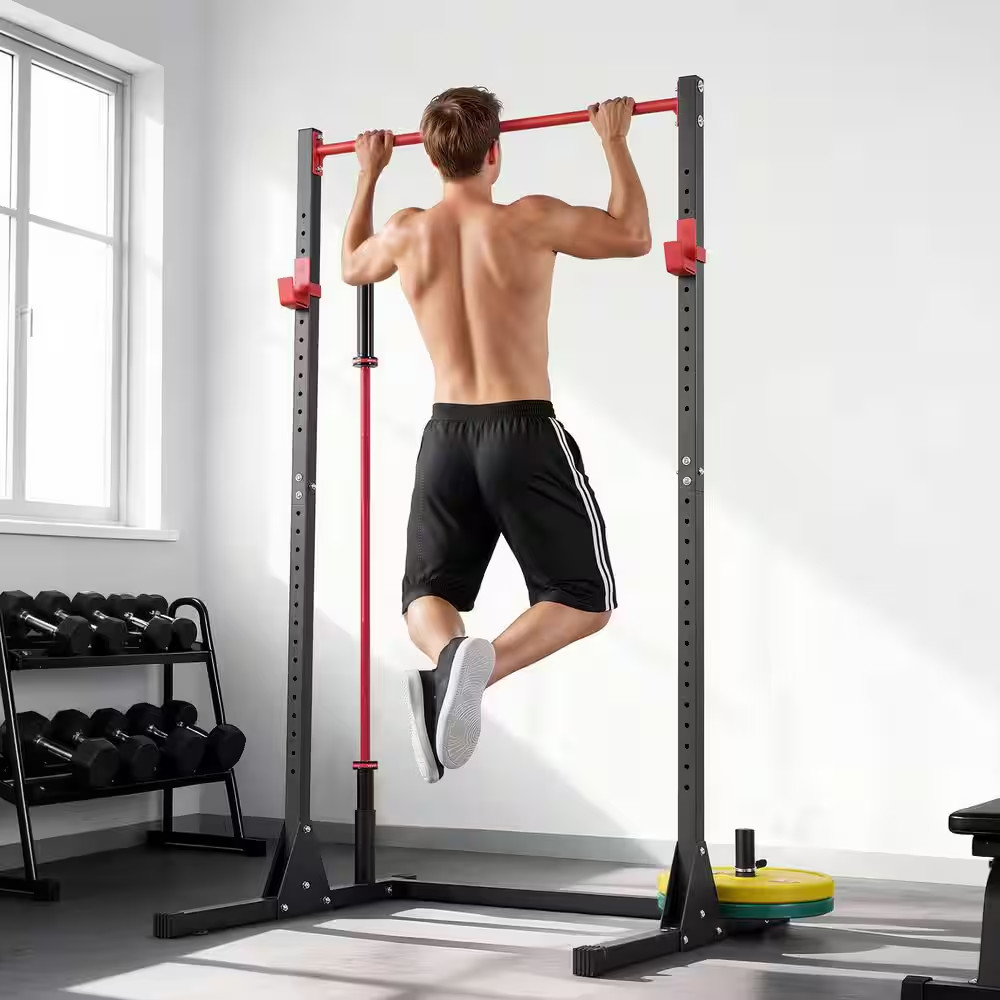 Power Cage Squat Rack, 800LBS. Strength Training Workout Home Gym, Multifunction
