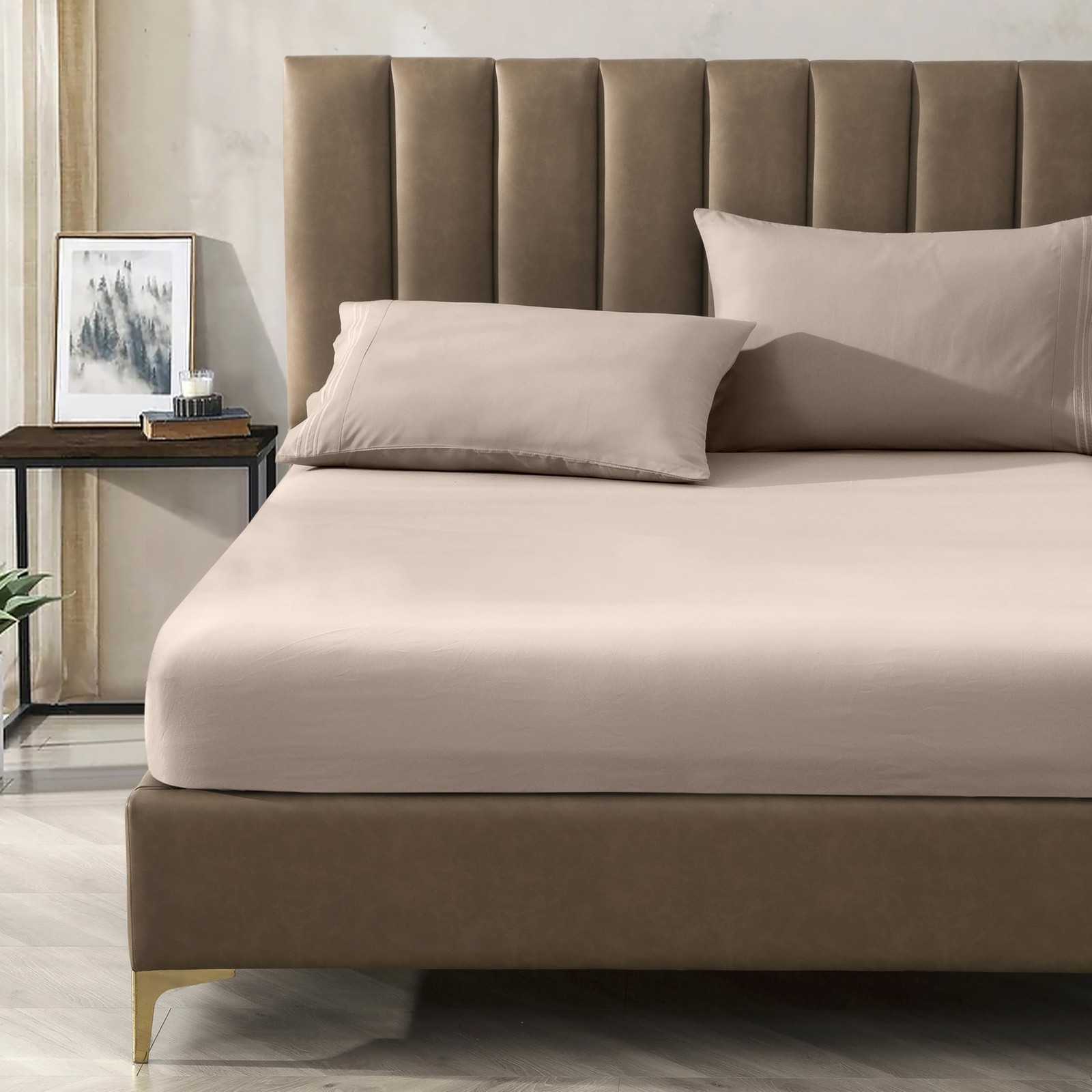 Premium 1800 Hotel Quality Wrinkle-Resistant 4-Piece Microfiber Sheet Set - L...