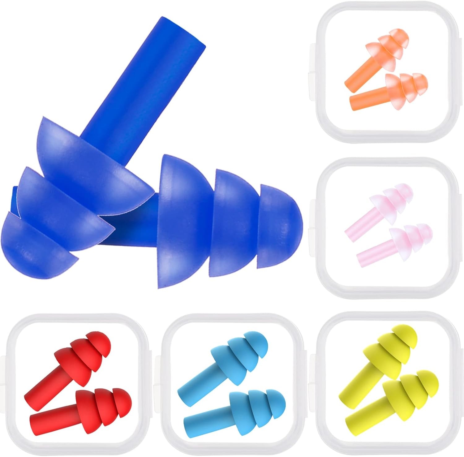 6 Pairs Kids Adults Ear Plugs Swimming 6 Count (Pack of 1), Fresh Colors