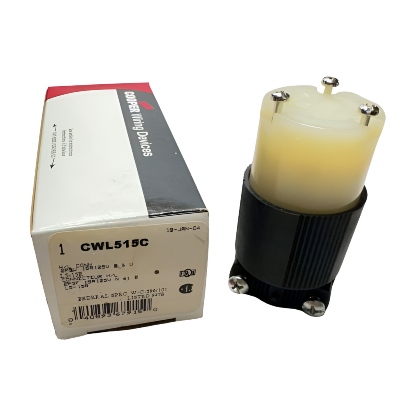 Cooper CWL515C Connector H/L, 2-P, 3-W, 15A, 125V, L5-15R **Free Shipping**